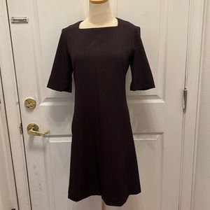 MM La Fleur deep mauve square neck office dress size 8